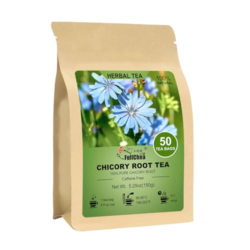 FullChea - Chicory Root Tea, 50 Teabags - Pure Chicory Root Herbal Tea - Coffee Alternative -...