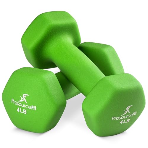 ProsourceFit Neoprene Dumbbell Coated for Non-Slip Grip, 4 LB