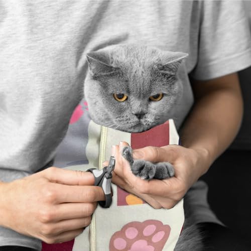Image of Cat Wrap for Cutting Nails, Self-Adhesive Cat Wrap, Cat Restraint for Nail Clipping, Anti-Scratch Cat Grooming Wrap for Medicine, Nail Clipping, Teeth Brushing, Ear Cleaning