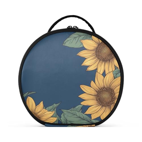 Takiito Sunflowers Travel Makeup Case Portable Makeup Box Artist Cosmetic Case Organizer With Adjustable Dividers