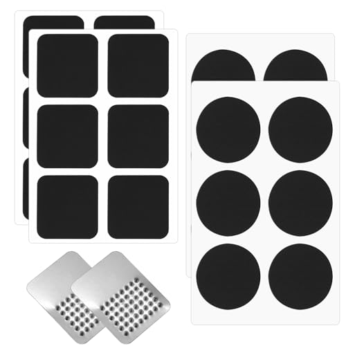 26Pcs Bike Tire Patch Repair Kit, Round Inner Tube Patch Kit Rectangular Bike Tire Patch Kit Self Adhesive Patch Kit with Metal Rasps, Bicycle Tire Patch Kit for Inflatable Rubber Flat Tire Repair