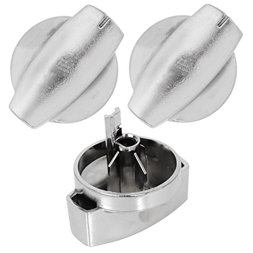 Belling Genuine Hob Hotplate Control Knob Switch (Silver / Chrome - Pack of 3)