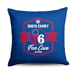 NORTHWEST NBA Philadelphia 76ers, Dominion, Personalized Throw Pillow, 18 x 18 Inches