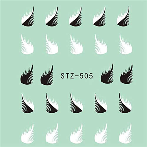 ZJMIYJ Nagelsticker,6 Blatt Wasser Nagel Aufkleber Blume/Flamingo/Tier/Feder/Nail Art Wassertransfer Aufkleber Aufkleber… – Bild 6