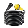 Dumble 30 AMP RV Power Cord with Twist Connector, Grip Handle, & Indicator Light – 25ft 30A Camper Power Extension