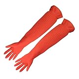 PEPLAYTAL Aquarium Handschuhe für Aquarien Wasserfest Freie Größe Lange Gummi Handschuhe Hitzebeständig und Schützen vor Hohen Wassertemperaturen Verhindern Verschmutzungsallergien