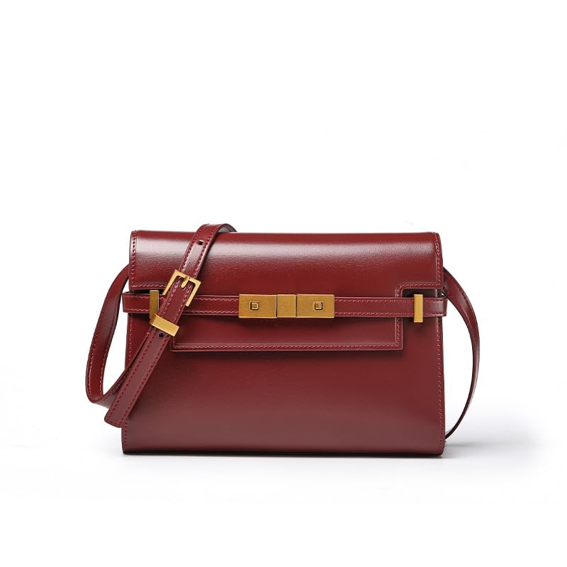 Handmade Genuine Leather Crossbody Bag, Magnetic Closure, Adjustable Strap Multiple Color&Texture Annual New