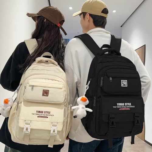 Cute Aesthetic Backpack Y2K Supplies Laptop Bag Travel Bookbag Large Capacity Japanese Style (Khaki)2