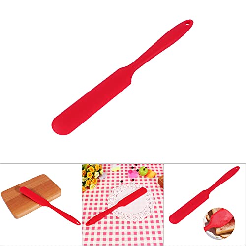 Cake Cream Butter Spatula Silicone Spatula Slim Silicone Cooking Brush Non-Stick Scraper Heat Resistant Spatula for Blender Cooking Jaw Stir Mixing (Red) - Image 3