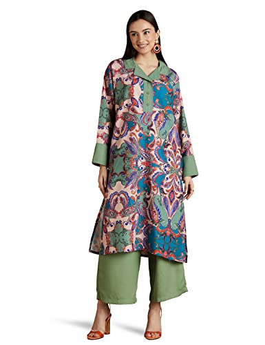Image of RIVER by Narendra Kumar Premium Designer Women's Paisley Print Kurta Kurti