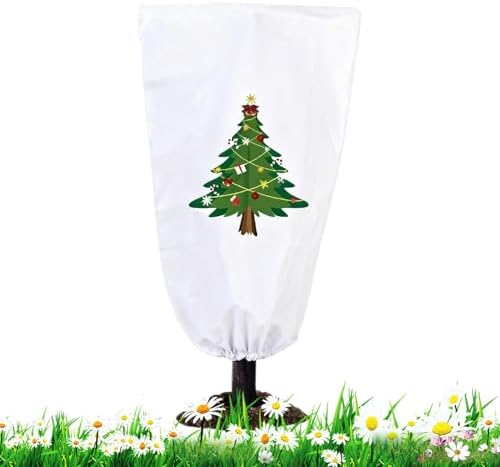 Cubiertas de invierno para plantas, manta transpirable con barrera de nieve, diseño navideño, protección contra la congelación, para árboles, rosas, arbustos, verduras, frutas, césped, patio