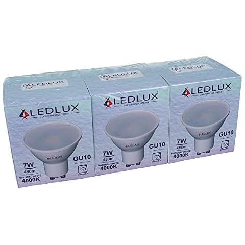 3 Dimmable GU10 Led Bulbs, 220V 7W = 50W 480 Lumens, Dimmable GU10 Led Spotlight with Triac Dimmer, Warm Neutral Cool White (4000k) Cover