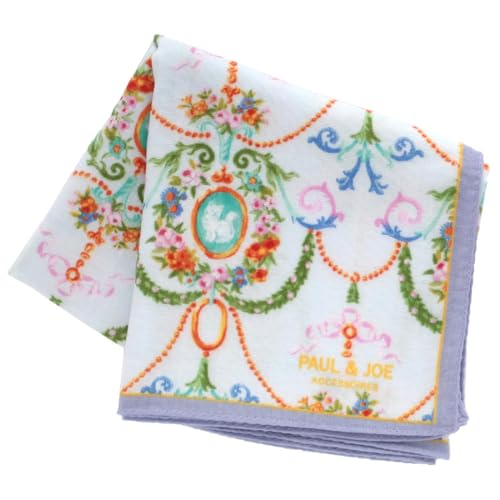 [PAUL&JOE ACCESSOIRES] ポール＆ジョー 大判 ガーゼハンカチ（58cm） 古典装飾柄 (ブルー) 婦人 レディース ガーゼ ハンカチ 約58cm 001437-0001-02