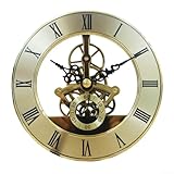 Design elegante: il movimento prospettico in metallo di 126 mm di diametro presenta un sofisticato quadrante con caratteri romani oro nero, migliorando l'estetica di qualsiasi spazio.