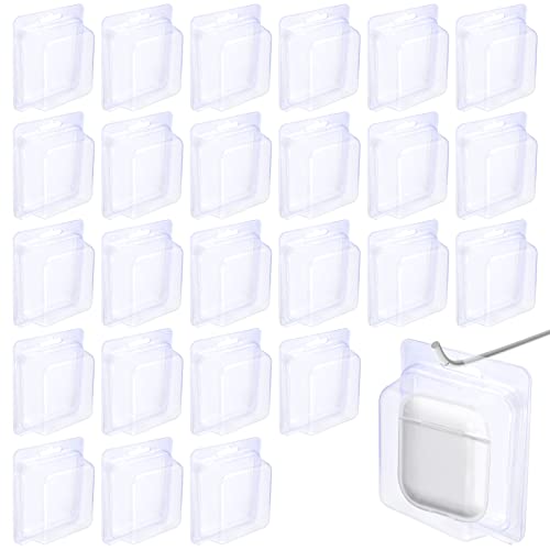 KeaJuidy 25 Pack Clear Plastic Clamshell Package Box Storage Container Square Plastic Containers with Lids Small Blister Pack Snap Bar Packaging Electrical Cord Management Boxes