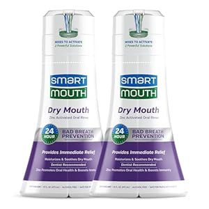 SmartMouth Activated Dry Mouth Mouthwash, Dry Mouth and Bad Breath Relief, Mint, 16 fl oz, 2 Pack