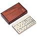 Yellow Mountain Imports Premium Jumbo Double 6 Dominoes Set with Dark Oak Wooden Case