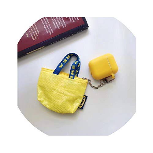 Fashion INS Mini Storage Bag Silicone Airpods Data Cable Coin PurBluetooth Earphone CaAccessory,Yellow