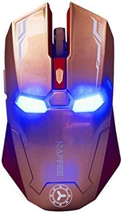 Naffee Wireless Optical Mouse, Gold, 2.4Ghz, 2400 DPI, for the Super Hero fan