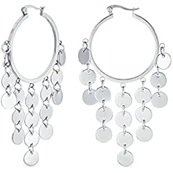 Lampara Araña Venta Lámpara De Arañade Pendientespara Mujer De Acero Inoxidable Tono Plata 3Inch