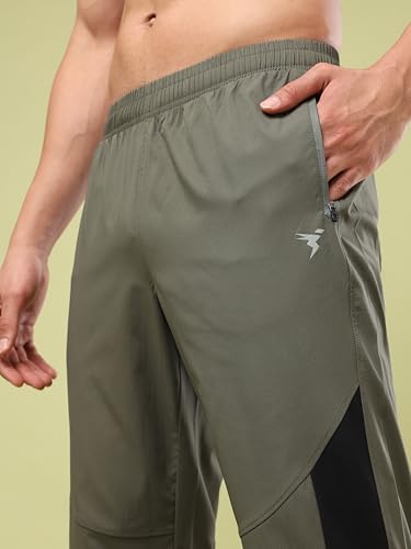 Image of TECHNOSPORT Men's Colorblock Slim Fit Sports Joggers TECHNOLITE Lightweight Active Track Pants Quick Dry Stretch Gym Running Training Fitness Activewear