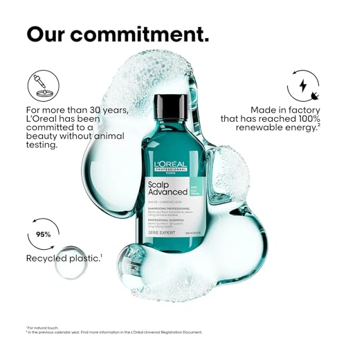 L'Oréal Professionnel, Anti-Fett-Shampoo, Dermo-Pflege, reinigend, für Kopfhaut & fettiges Haar, ohne Silikon, entgiftet & reinigt das Haar, Scalp Advanced, Serie Expert, 1500 ml