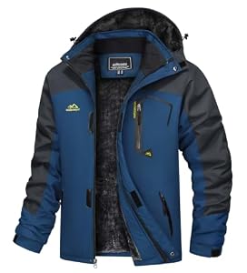 TACVASEN Skijacke Herren Gefüttert Winterjacke mit Reißverschlusstaschen