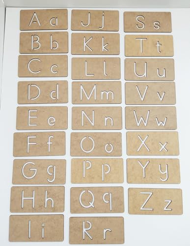 Image of Cliths 26 Pieces Kids English Alphabet Stencil Set - Capital and Small Letters for Skill Development, Hand Muscle Strength, Drawing