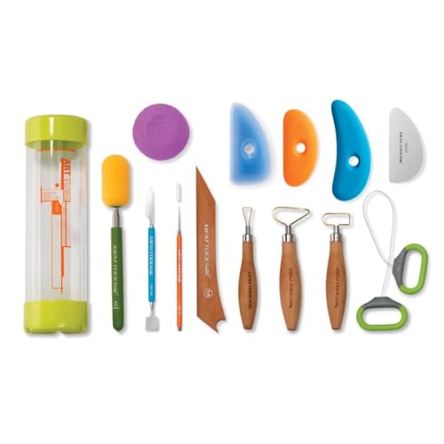 Xiem Tools Essential Clay Tool Kit 14 Pieces for Ceramics and Pottery