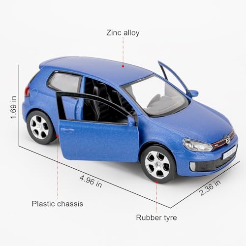 Volkswagen Golf GTI Toy Car 1:36 Pull Back Modelo Azul miniatura 2