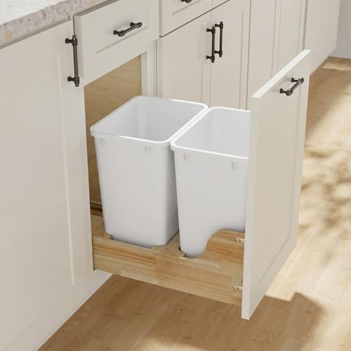 Image of 35 Quart Plastic Trash Can,9-Gallons Under Cabinet Waste Bin,1-Pack