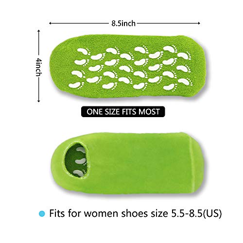 Moisturizing Socks, Gel Socks Soft Moisturizing Gel Socks, Gel Spa Socks For Repairing And Softening Dry Cracked Feet Skins (Women Size(Rose Red & Green)) #TOP2