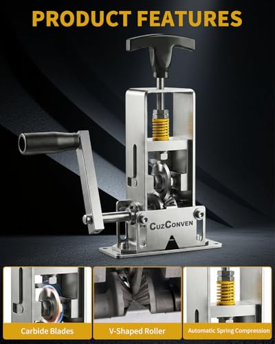 CuzConven Wire Stripper Machine,0.03-1 Inch Wire Stripping Machine with Hand Crank,Portable Steel Frame Drill Powered Stripping Tool for Scrap Copper Wire Cable Recycling - Thumbnail 2