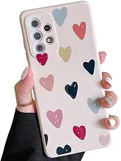 ZTOFERA Soft Case for Samsung Galaxy A53 5G, Cute Girls Silicone Protective Phone Case with Love Heart Pattern Shockproof Bumper Cover for Samsung A53 5G, Beige
