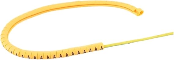 Number Tube EC-0/1/2/3 Cable Marker 100PCS Yellow Markers Single Letters A to Z for Wire Diameter(EC-3(100PCS),5)