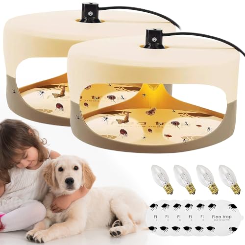 ZOYDP Pack of 2 Flea Traps for Home, Flea Light Trap, Built-in Bulb, Non-Toxic, Odourless, Trap for Fleas, Mosquitoes, Night Moth, Flea Lamp for Bedroom, Living Room, Utility Room, Kitchen ZOYDP Pack of 2 Flea Traps for Home, Flea Light Trap, Built-in Bulb, Non-Toxic, Odourless, Trap for Fleas, Mosquitoes, Night Moth, Flea Lamp for Bedroom, Living Room, Utility Room, Kitchen