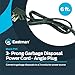 Eastman 6 Feet Angled Pigtail Appliance Cord, 13 Amps 16/3 Wire, 60663
