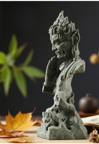 Estatua Zen Buda Doble Cara Piedra Verde miniatura 5