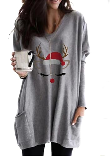EFOFEI Damen Übergroßer Pullover Mit Lockerer Passform Winter Warm...
