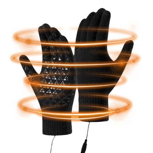 WJnflQN Guantes térmicos, manoplas cálidas para pantalla táctil | Guantes de punto a prueba de viento para ciclismo | Para hombres y mujeres en climas fríos para conducir, camping, deportes y viajes