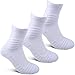 JHM mens Thick Protective Sport Cushion Basketball Compression Athletic Socks, 3 Pairs White, 6-13