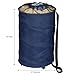 Household Essentials Rolling Pop Up Hamper, Drawstring Closure with Shoulder Strap and Removable Wheels, Blue
