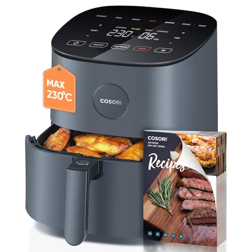 COSORI Air Fryer 9 Programmes,Capacité Compacte 4.7L, Pour Les Amateurs de Viande,130+Recettes livres et Lignes,Peu ou Pas d'Huile,Nettoyage Facile,
