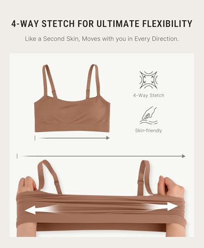 Image of FeelinGirl Seamless Bras Wireless Bralettes for Women, No Wire Unlined Comfort Soft for Sleep, Everyday Bras