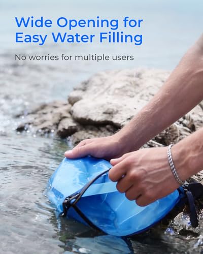 Waterdrop Gravity Water Bag for Camping, Travel, Backpacking, Hiking and Emergency, Compatible with Water Filter Straw, Flex Foldable, 1.5 Gal Bag - Thumbnail 5