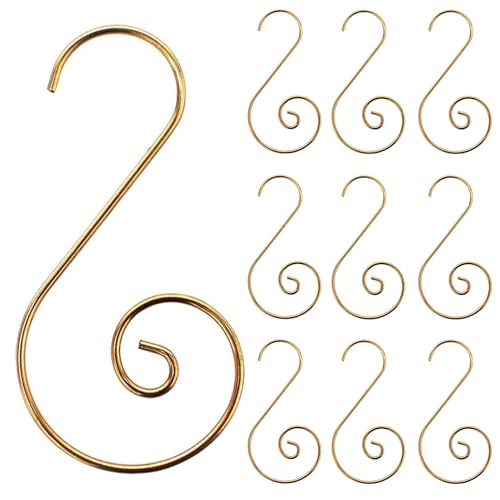 Acronde 180PCS Christmas Ornament Hooks Christmas Tree Ornament Hanger Metal Wire Hanging Hook for Xmas Tree Xmas Balls Party Decorations (Gold)