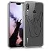 Produktbild kwmobile Hülle kompatibel mit Huawei P20 Lite - Handyhülle - Handy Case Handzeichen Pommes Gabel Schwarz Transparent