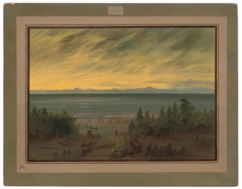 Cuadro Pinturas Famosas vintage George Catlin cartel clásico salón 60x90cm