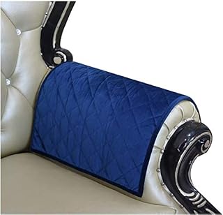 Zuodu Beige Square Check Jacquard Armrest Cover for Chair Couch Sofa Anti-Slip Furniture Protector Anti Slip Furniture Armrest Protector for Couch Set of 2(Check Beige Velvet)