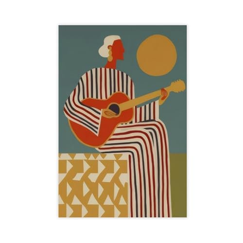 Poster de musique médiévale africaine sur toile 30x45 cm pour salon